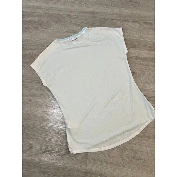 Adidas Primeblue Women Top Light Blue White Colorblock Athletic T Shirt Size M - Picture 2 of 16